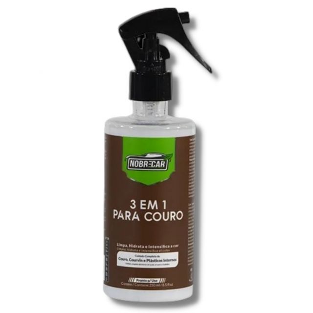 Limpa E Hidrata Couro Spray 250ML - 3 Em 1 - Nobrecar 
