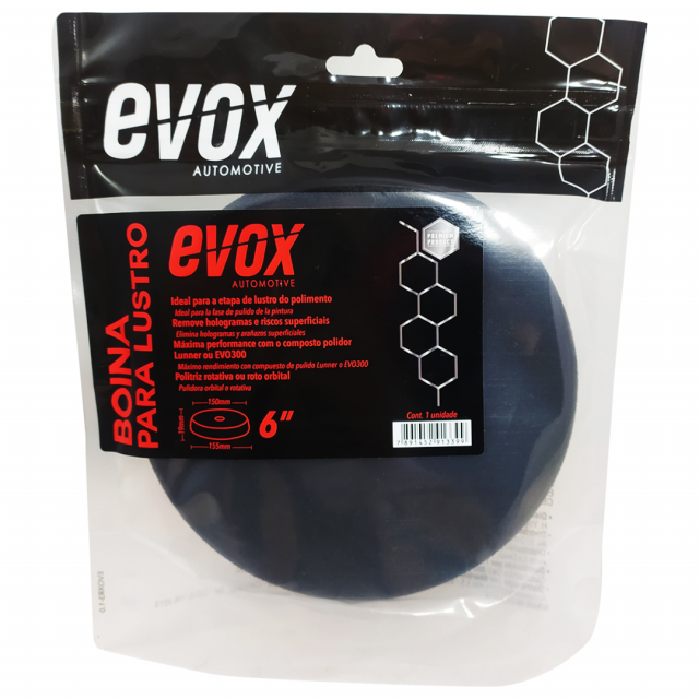 Boina de Espuma para Lustro Preta 6" - Evox