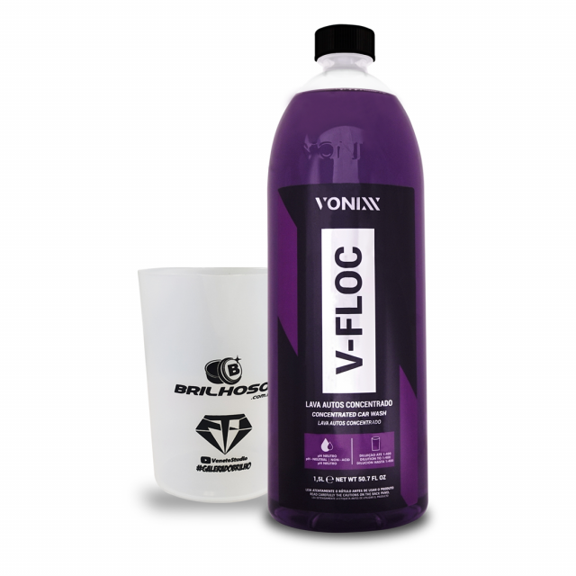 Shampoo V-Floc 1,5 Litros Vonixx + Copo Medidor Graduado 500ml