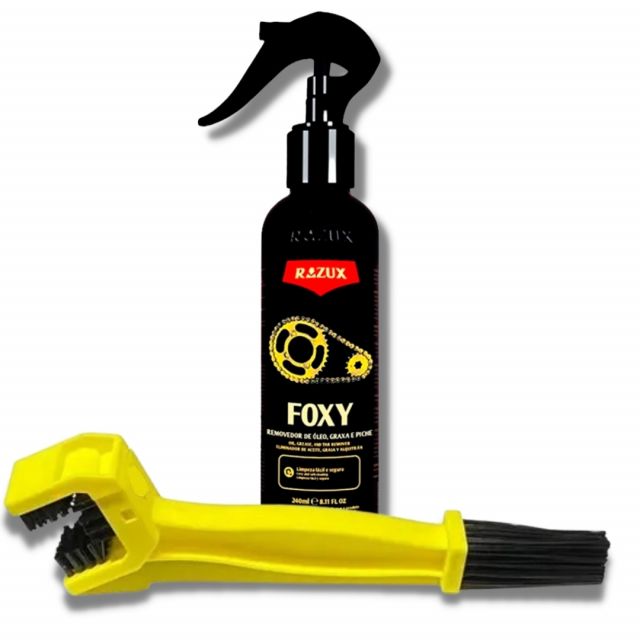 Escova Limpa Corrente + Desengraxante Foxy 240ml - Brilhoso