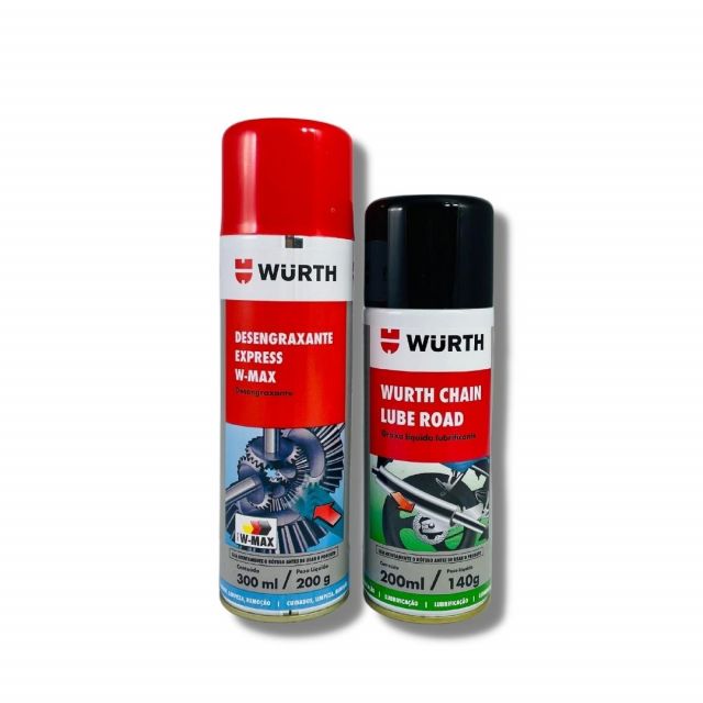 Kit para Limpeza e Lubrificação de Correntes de Moto - Wurth