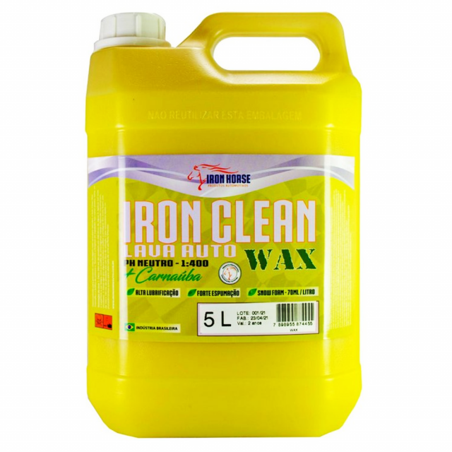 Shampoo com Cera 5 Litros 1:400 - Iron Clean Wax - Iron Horse