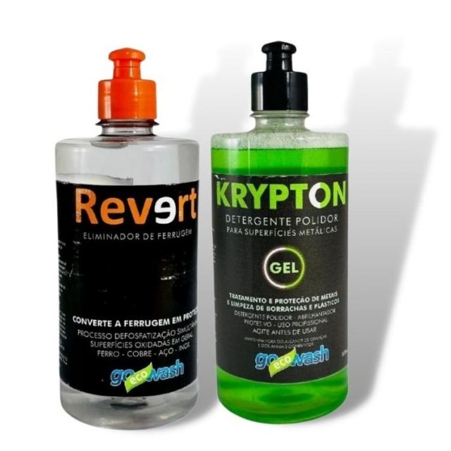 Kit Krypton Gel Revert Detergente Metais Remove Ferrugem - Go Eco Wash 
