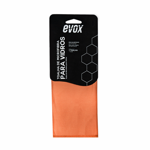 Toalha de Microfibra Laranja para Vidros 40cm x 40cm - Evox